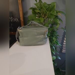 Elegant Green Women's Cosmetic Bag Vegan Leather